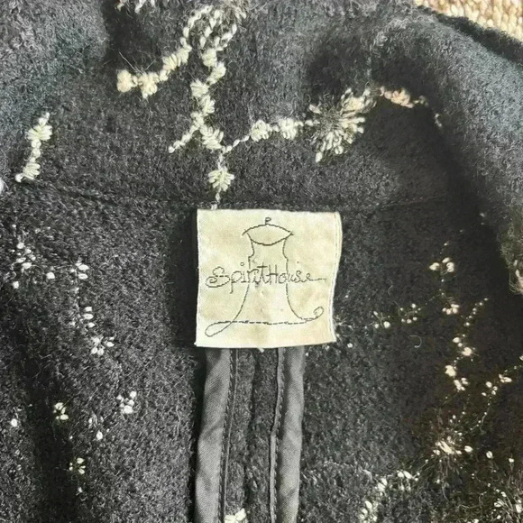 SpiritHouse 100% Wool Made in LA USA Black White Pattern Blazer Size Medium - Picture 7 of 12